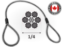 1/4" Wire Rope Sling - Standard Eye