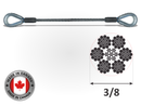 3/8" Wire Rope Sling - Thimble Eye