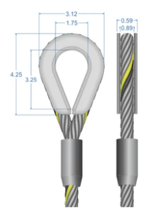 5/8" Double Leg Wire Rope Bridle WLL: 13,600 LBS