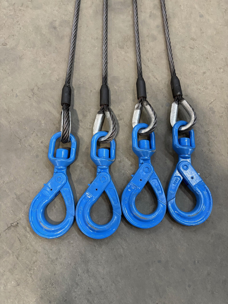 1/2" Quad Leg Wire Rope Bridle WLL: 17,400 LBS