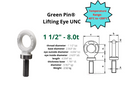 Green Pin Lifting Eye - UNC