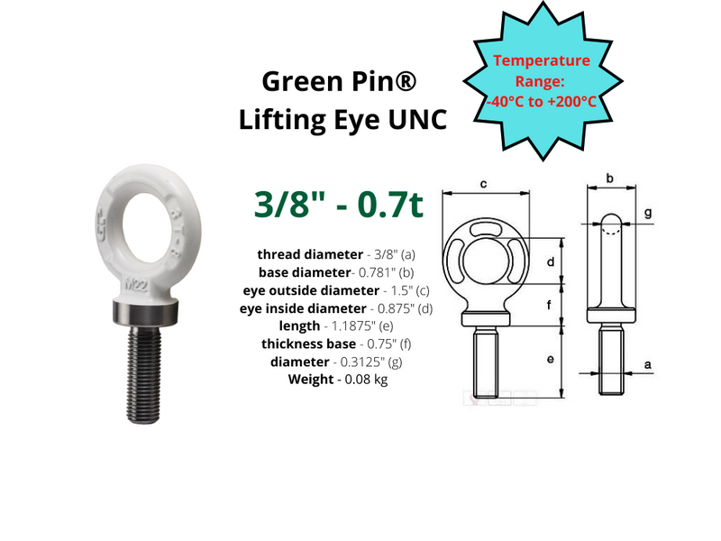Green Pin Lifting Eye - UNC