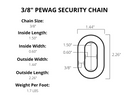 PEWAG SECURITY CHAIN - 3/8" *Sold per Foot*