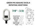 Green Pin Rotating Hoist Ring - UNC
