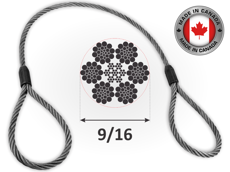 9/16" Wire Rope Sling - Standard Eye