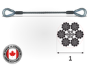 1" Wire Rope Sling - Thimble Eye