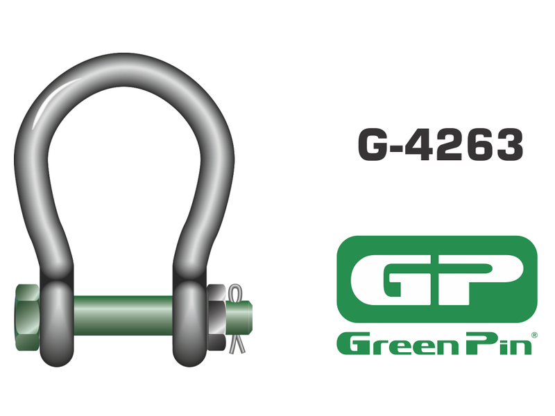 G-4263 - Green Pin BigMouth Bow Shackle G-4263 - Green Pin BigMouth Bow Shackle